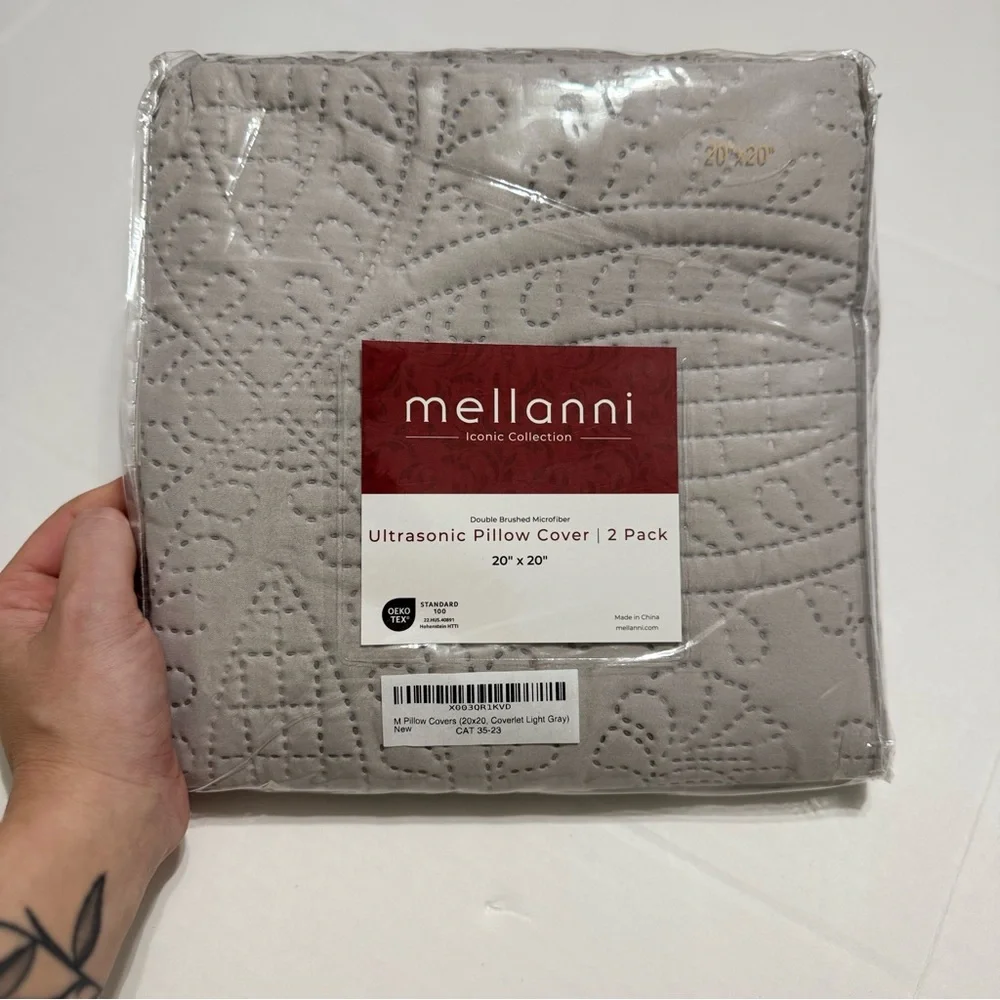 Light Gray Ultrasonic Pillow Cover Set